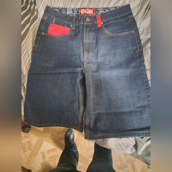 DGK Dark Blue Jean Shorts with Logo - Picture 2 of 5